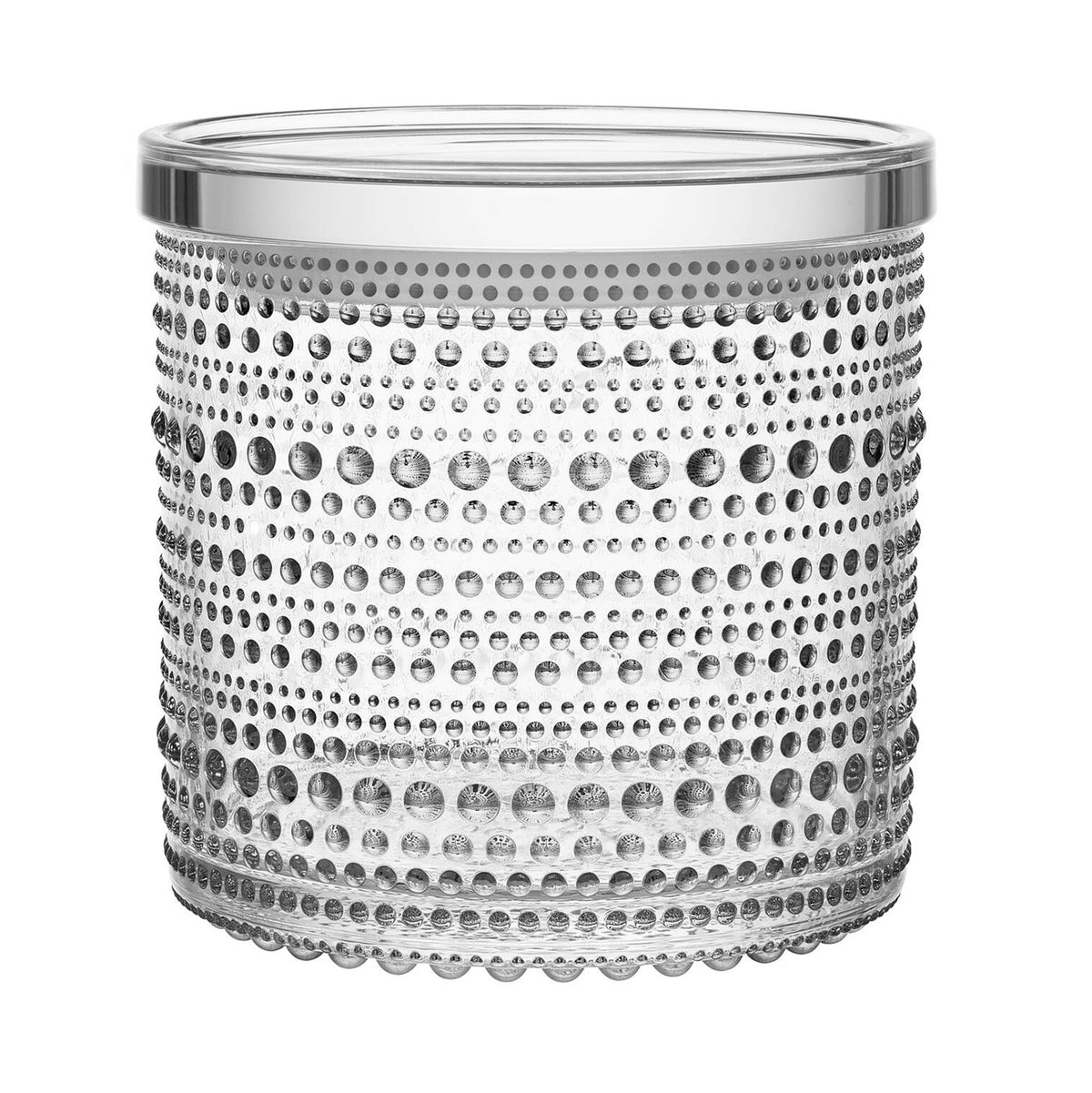 IITTALA Kastehelmi Jar Clear Set of 2 In Grey Tin